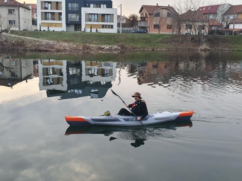 Caiac gonflabil ITIWIT 1 persoană + ECHIPAMENT COMPLET (neopren, vestă, pompă)