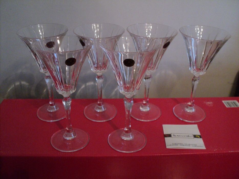 SUPERBE!!! Pahare Royal Crystal Rock NOVECENTO Italia, lucrate manual