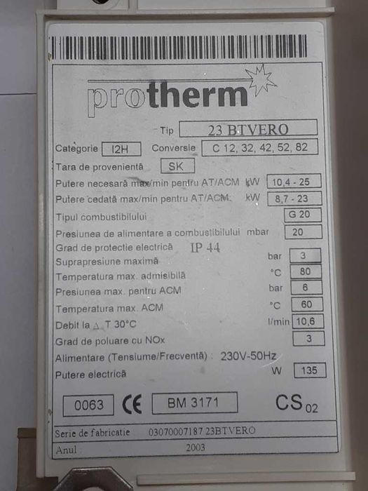 Piese de schimb centrala PROTHERM 23 BTVERO.