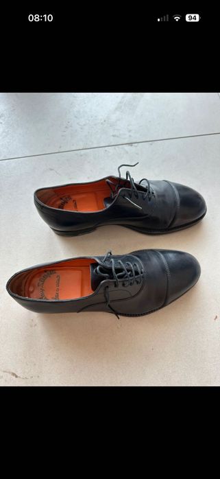 Pantofi Santoni, nr 40, piele neagra
