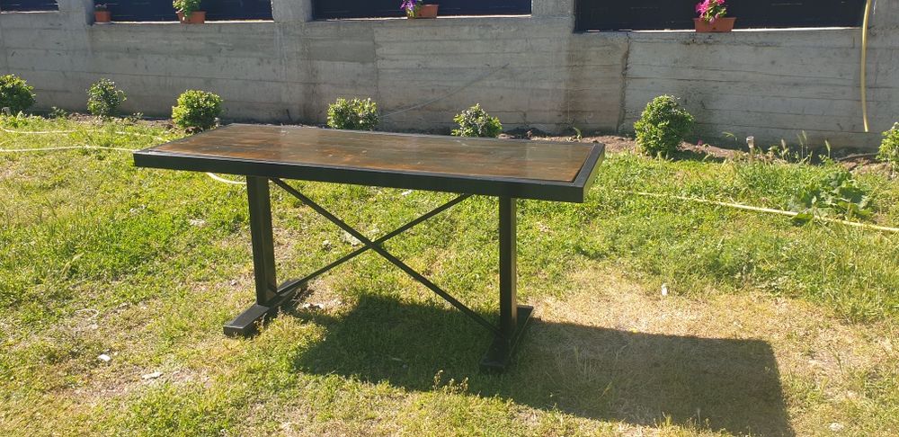 Suport hamac mese din fier si lemn