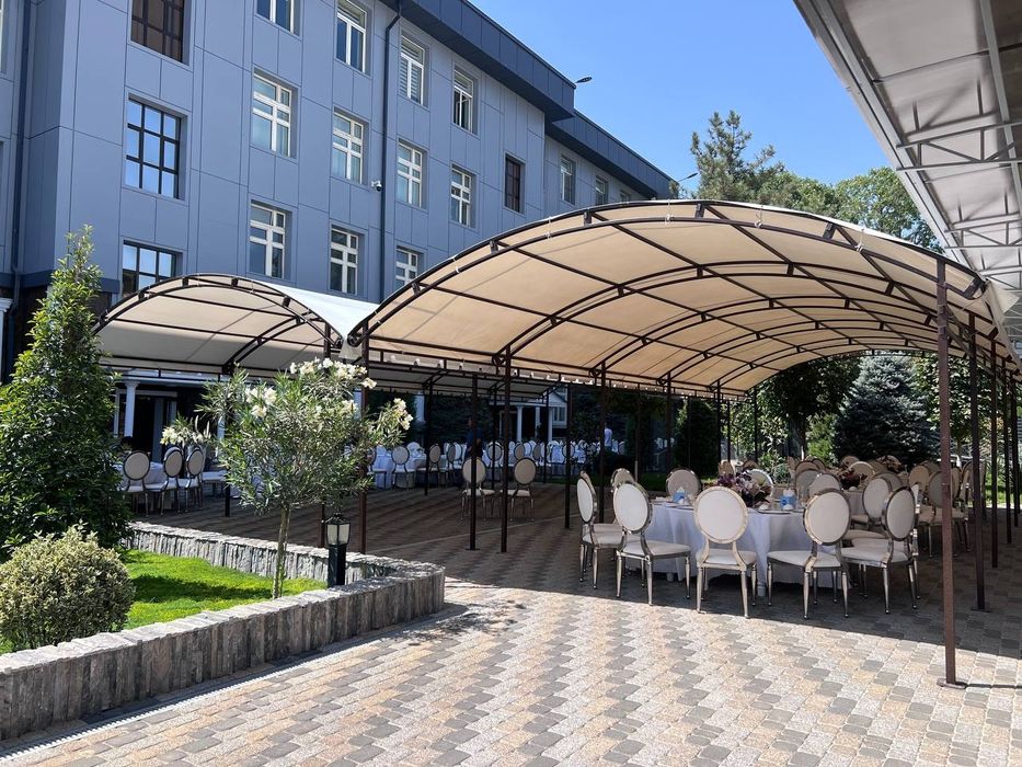 Аренда навесов шатров  столов  стульев  посуды