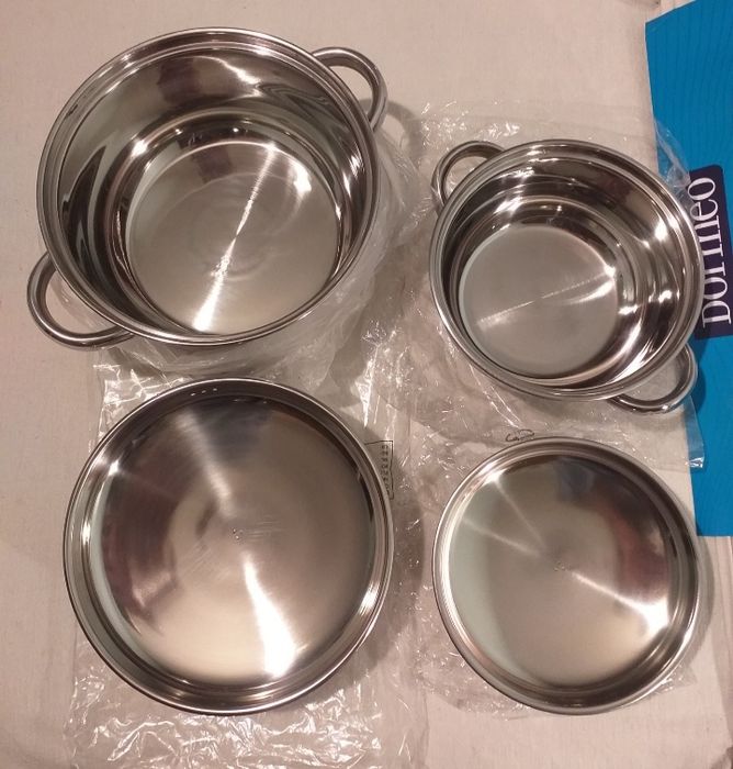 Vase inox noi set 6  buc plus 6 capace