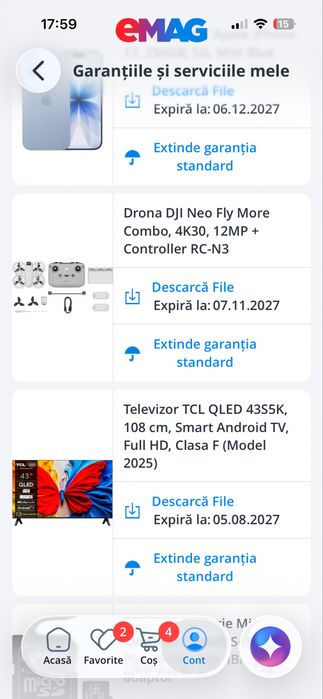 Drona DJI Neo Fly More Combo, 4K30, 12MP + Controller RC-N3
