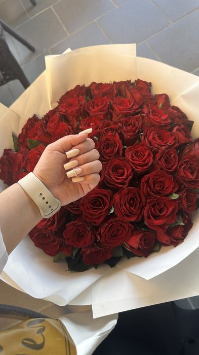 51шт красный роза 70см