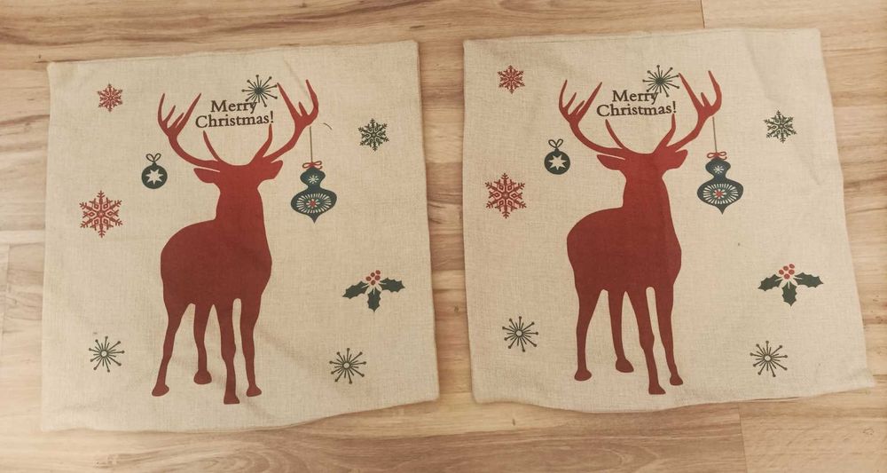 fata perna model Craciun - ren- 50x50 cm, 2 bucati, ca noi