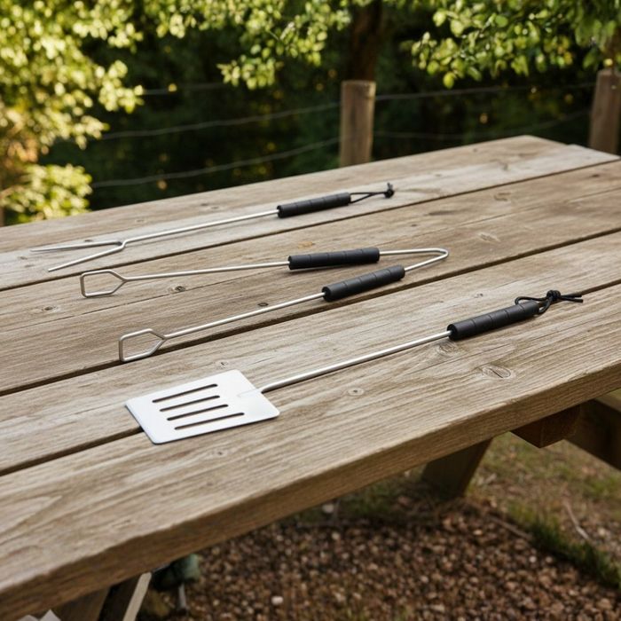 Градинско барбекю на колела, емайлирана стомана, 4 степени + Подарък 3