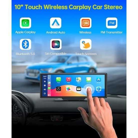 C90 10" безжичен CarPlay/Android Auto екран – GPS навигация, Bluetooth