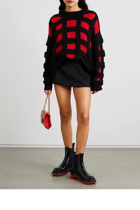 Botine/bocanci piele cu talpa rosie NOI (model Christian Louboutin)