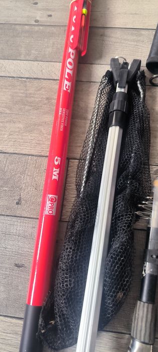 Set Complet Pescuit: 2 Lansete Feeder (3.6m) + Vargă 5m + Minciog + Ac