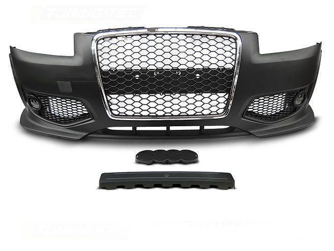 Предна броня за Audi A3 8P (2005-2008) - RS Дизайн с хром решетка