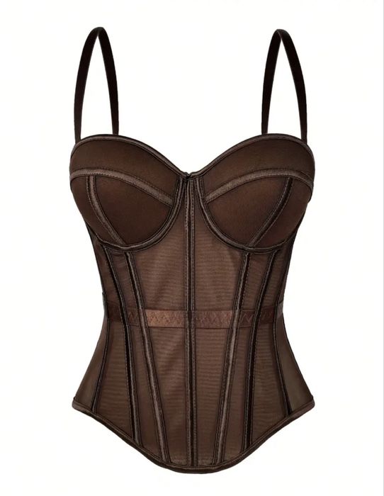 Корсет тъмно кафяв