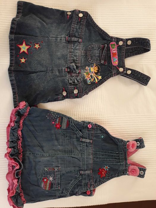 Дънкова рокля 2 бр. за бебе  12-18 м.