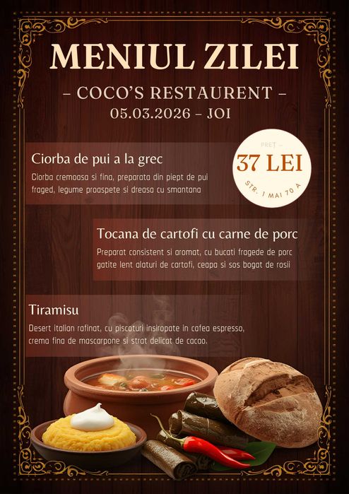 Creare postări Meniul Zilei pentru Restaurante