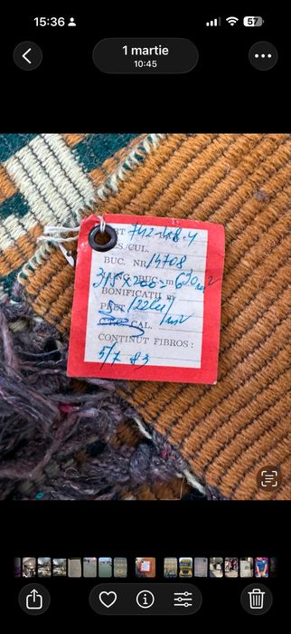 Covor lana nou cu eticheta pe el