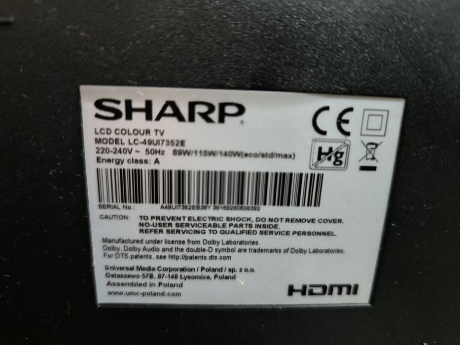 Телевизор 49" Smart TV Sharp 4K