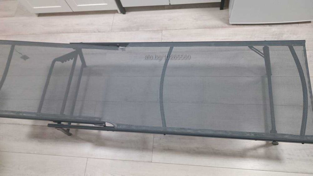 Шезлонг GREEN с регулируема височина до 120 кг 180x55x32/91 см сив