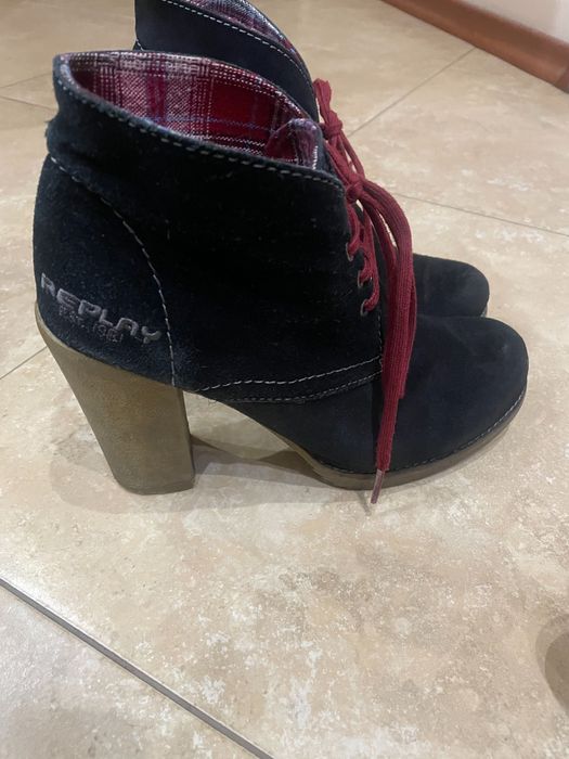 Дамски боти естествен велур Replay