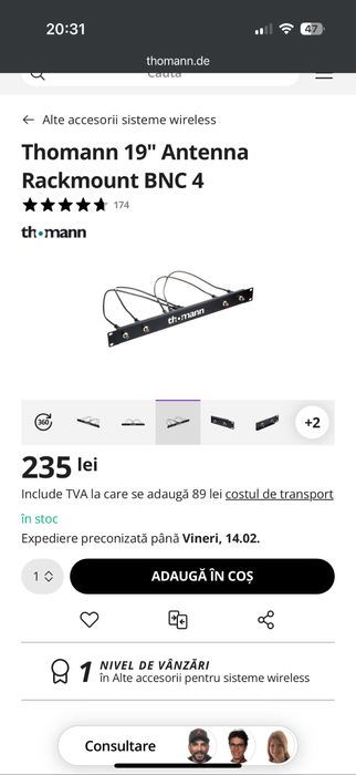 Panou cu conectori pentru microfoane  rack  bnc 4