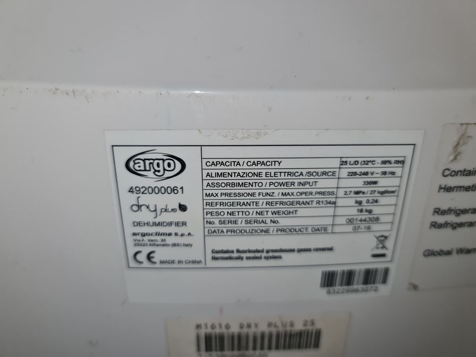ARGO DRY PLUS 25 Dezumidificator de aer in perfecta stare