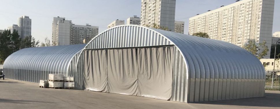 Арочный бескаркасный ангары по доступным ценам