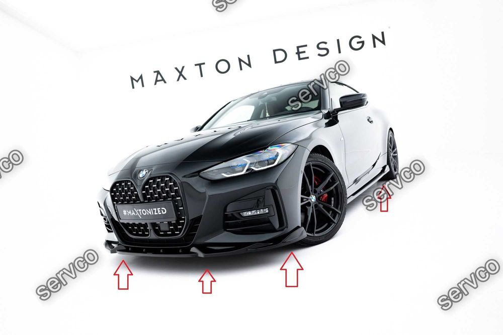 Pachet Set Splitter Exterior Lip Prelungiri Body kit tuning Bmw Seria 4 M-Pack Coupe G22 / G22 Facelift 2020- v8 - Maxton Design