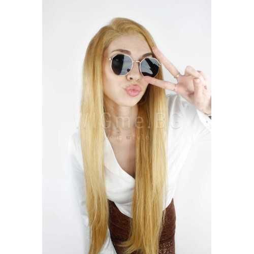 100% естествена Virgin Remy руса лейс фронт перука серия Белисима