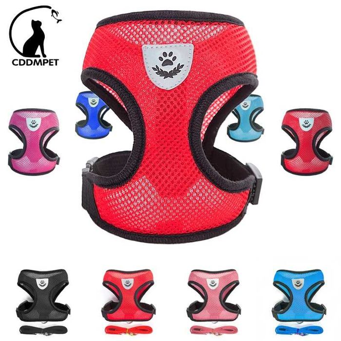 Нагръдник за куче с повод за малко куче котка жилетка каишка