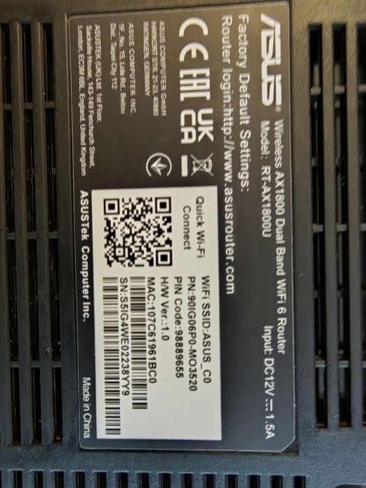 Router wireless wifi 6 Asus ax1800