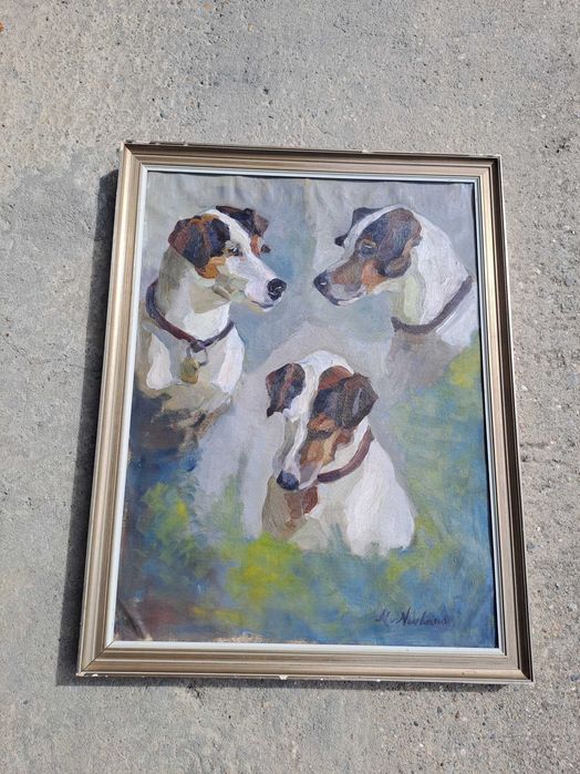 tablou pictura pe panza  58/76 cm semnat M Neuhaus