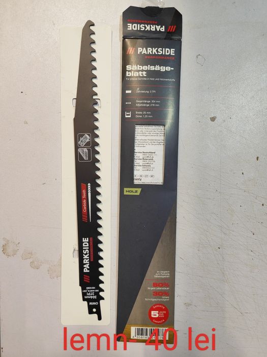 Panza lemn cu metal  fierastrau sabie parkside Performance 30.5 lemn