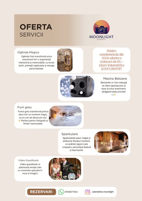 Cabina Foto,Fum greu,Sparkukare,Baloane cu fum - Nunta,Botez,Corporate