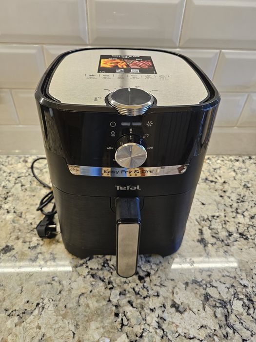 Friteuza cu aer cald Tefal Easy Fry & Grill air fryer EY501815, 1400W, capacitate 4.2L, functie grill, 8 programe, temperatura 80 - 200°C Extra-Cris,