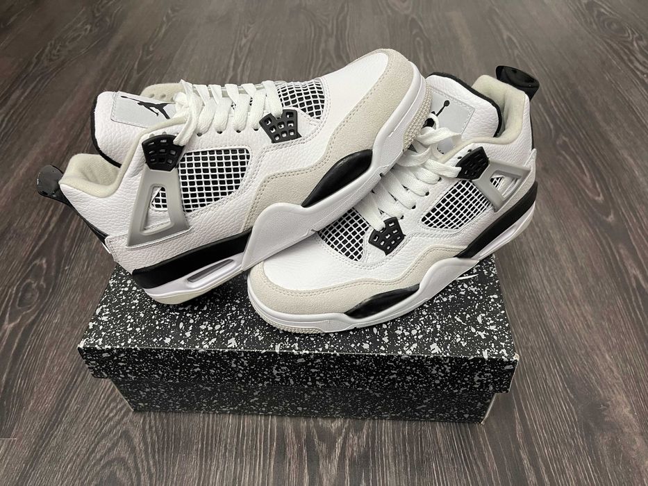 Adidasi JORDAN 4 Retro Military Black - Produs NOU PREMIUM din Piele
