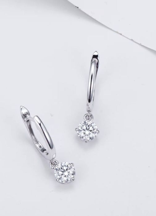 серьги с бриллиантами 1 карат