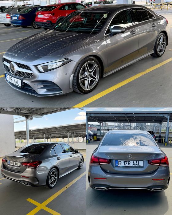 Mercedes Benz A180D sedan pachet AMG int/ext,lumini ambientale,tableta,Burmester,schimbare moduri de condus,proprietar,consum redus