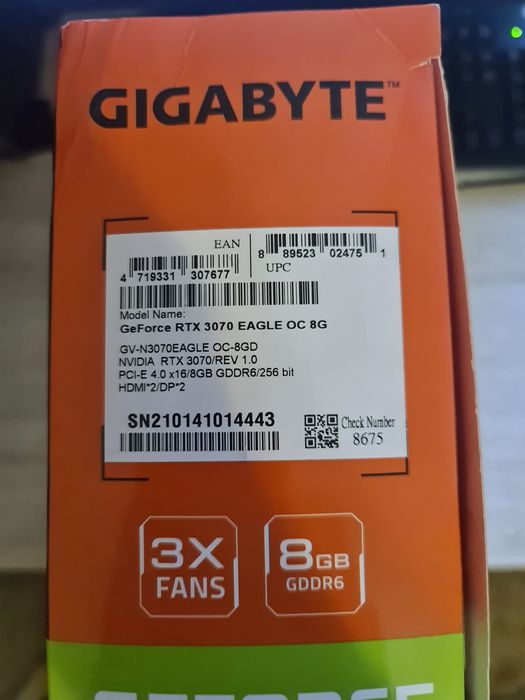 Видеокарта RTX 3070