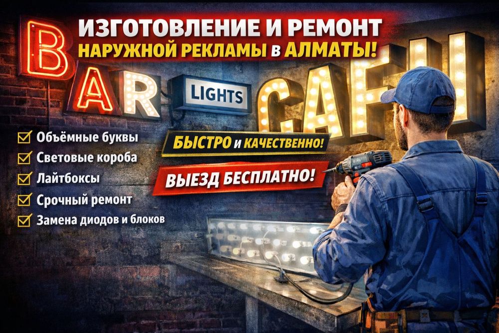 Ремонт и изготовление наружной рекламы в Алматы