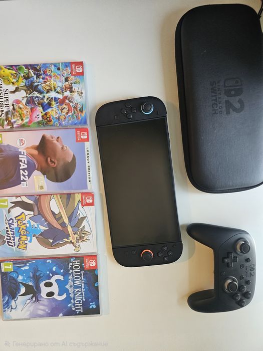 Nintendo switch 2, controller,  case, и 4 игри