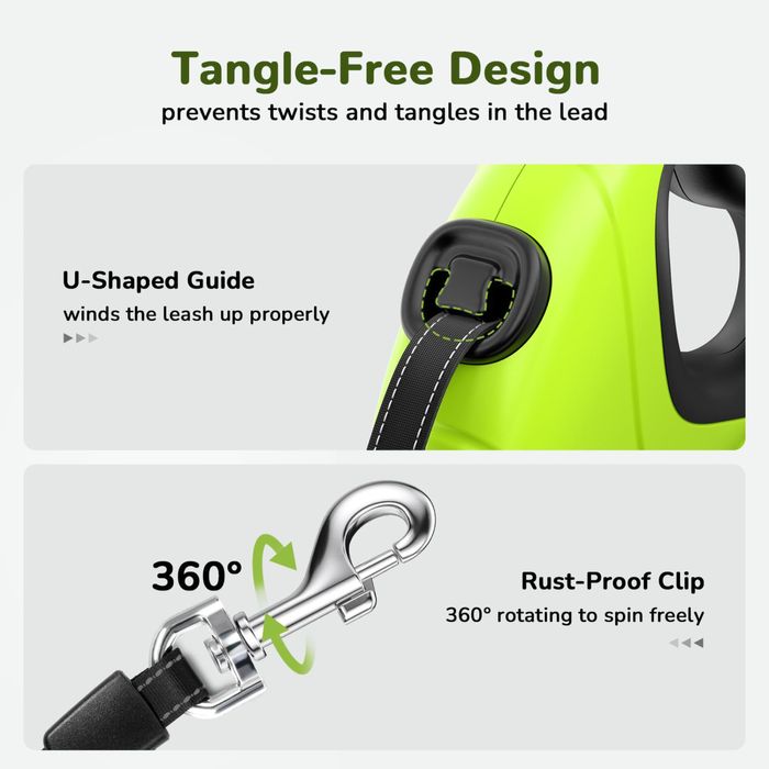 Lesă retractabilă pentru câini Pecute cu suport pentru sac