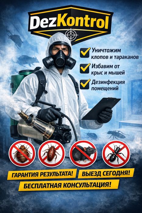 Уничтожение клопов, тараканов, крыс. Гарантия. Выезд сегодня