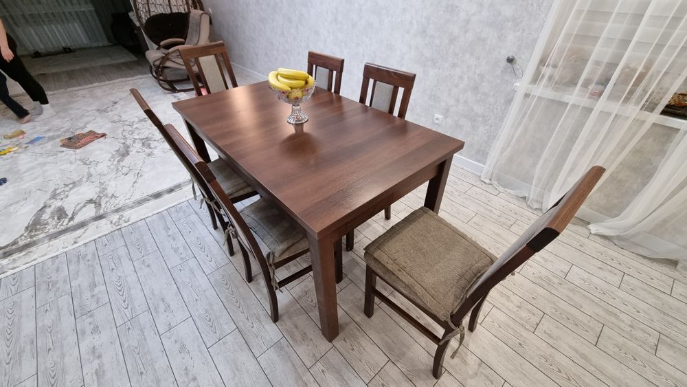 Стол 140х80, 6 стульев