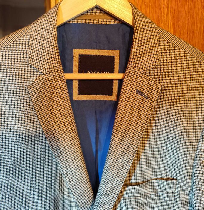 Sacou blazer 42 XL premium LAVARD lana moale respirabila Houndstooth