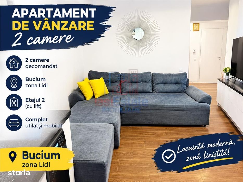 Apartament cu 2 camere, intabulat, etaj 2, in Bucium — fotografia 1