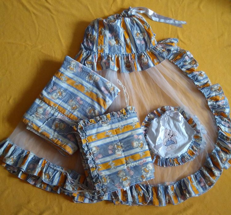 Комплект за детско креватче - балдахин + одеало + околовръст