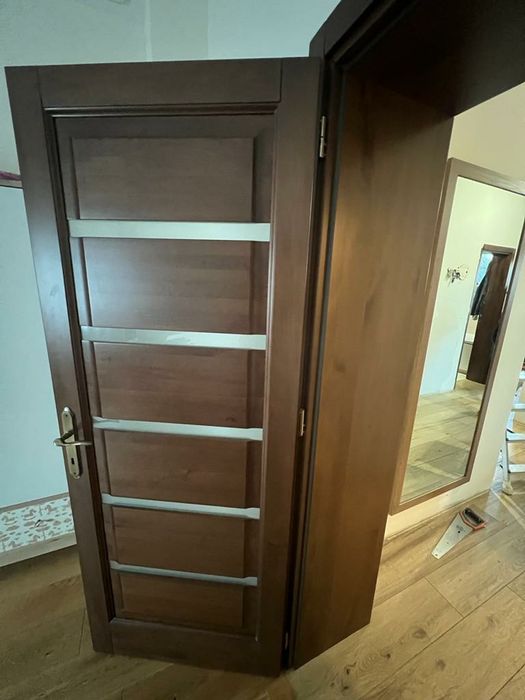 Usa lemn masiv cu sticla