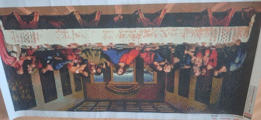 Tablou pictură cu diamante"Cina cea de Taină"80/40cm -Lucrat manual