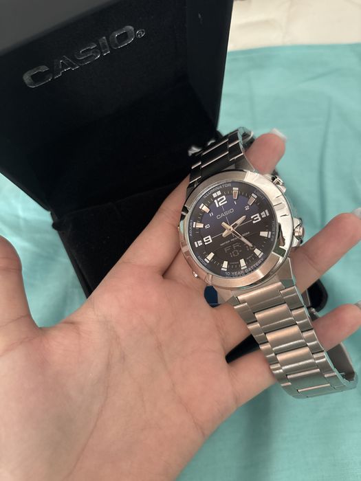 CASIO часы мужские с синим циферблатом