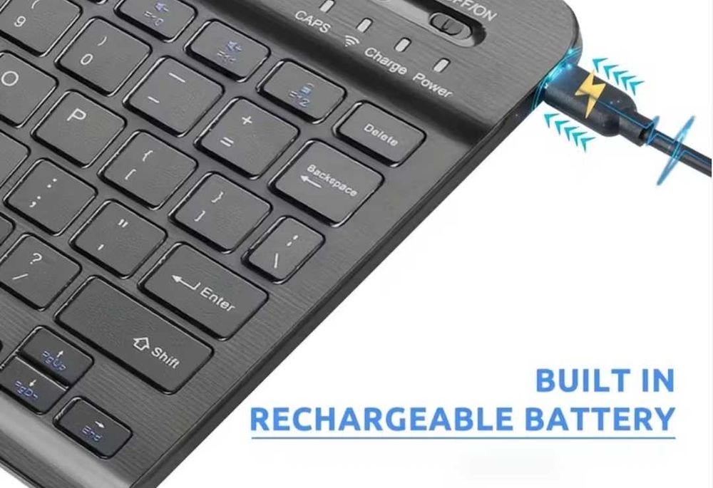 Безжична презареждаема Bluetooth преносима клавиатура, лаптоп, таблет