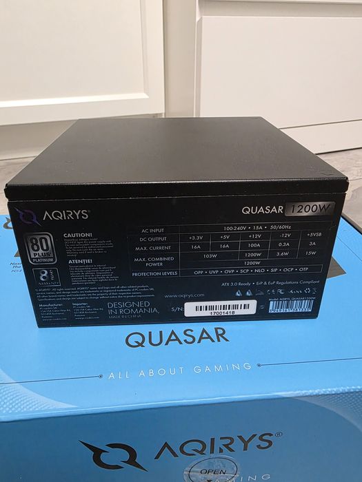 Sursa AQIRYS Quasar, 80 PLUS PLATINUM, 1200W, Full Modulara